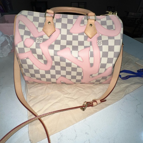 Louis Vuitton Handbags - AUTHENTIC Louis Vuitton Damier Azur Tahitienne Speedy Bandoulière 30 w/ Strap